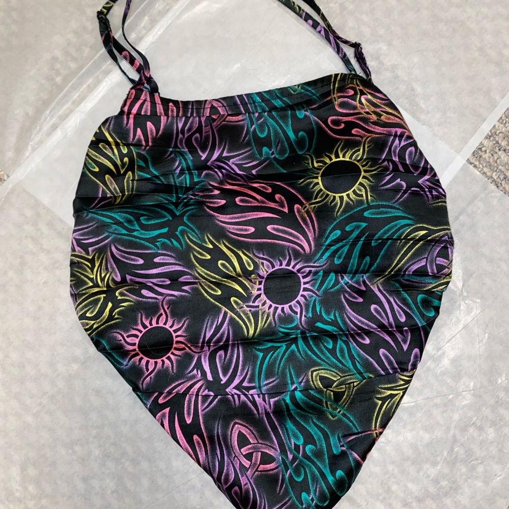 90s style tribal print bandana top size small